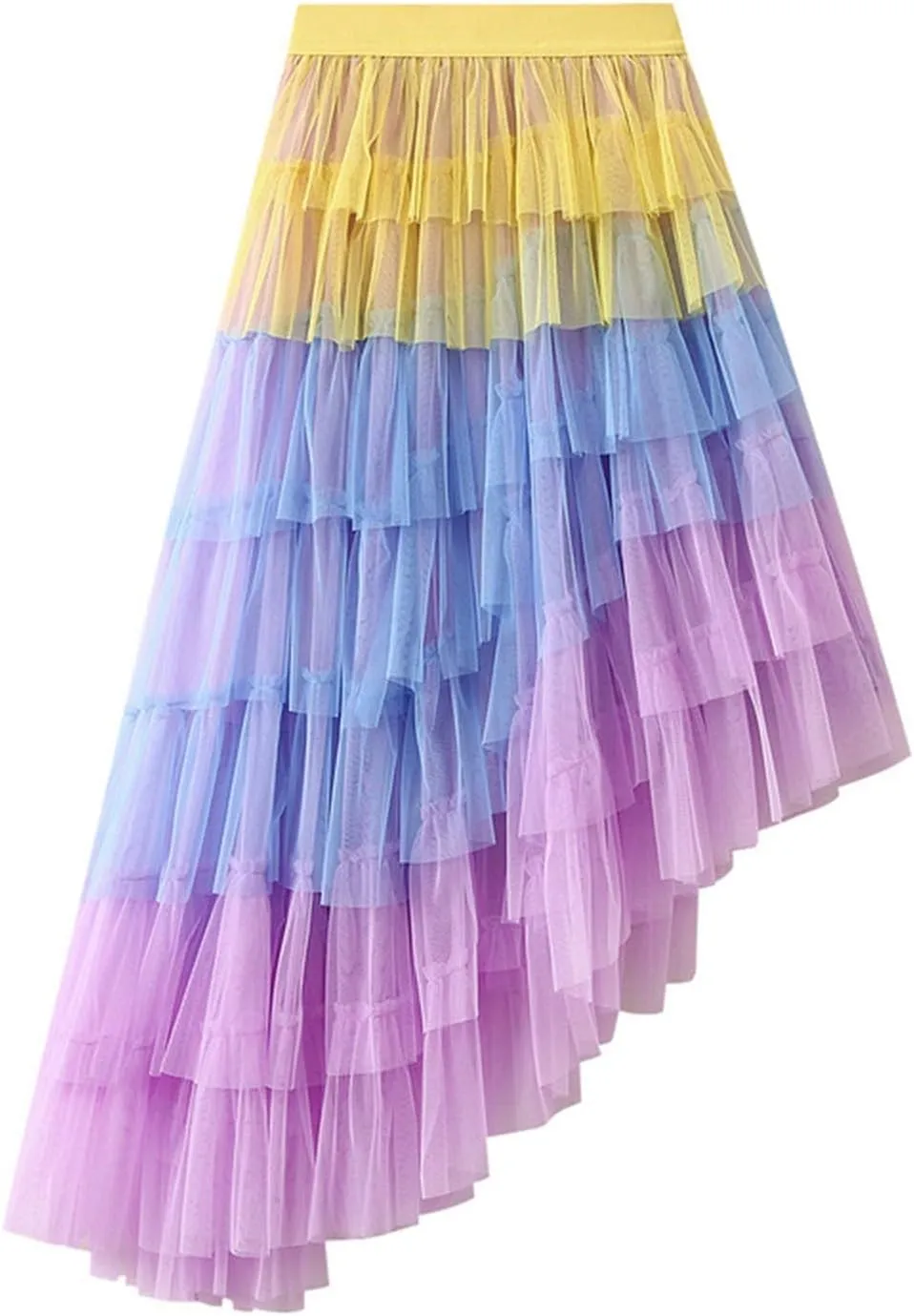 Tulle Skirt for Women High Waist Skirt Elegant Flared A Line Midi Skirt Casual Mesh Pleated Prom Wedding Cocktail Party Skirt