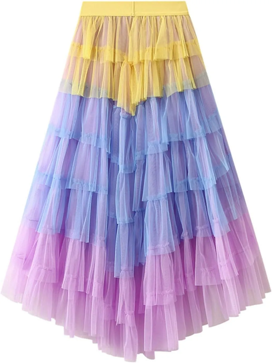 Tulle Skirt for Women High Waist Skirt Elegant Flared A Line Midi Skirt Casual Mesh Pleated Prom Wedding Cocktail Party Skirt