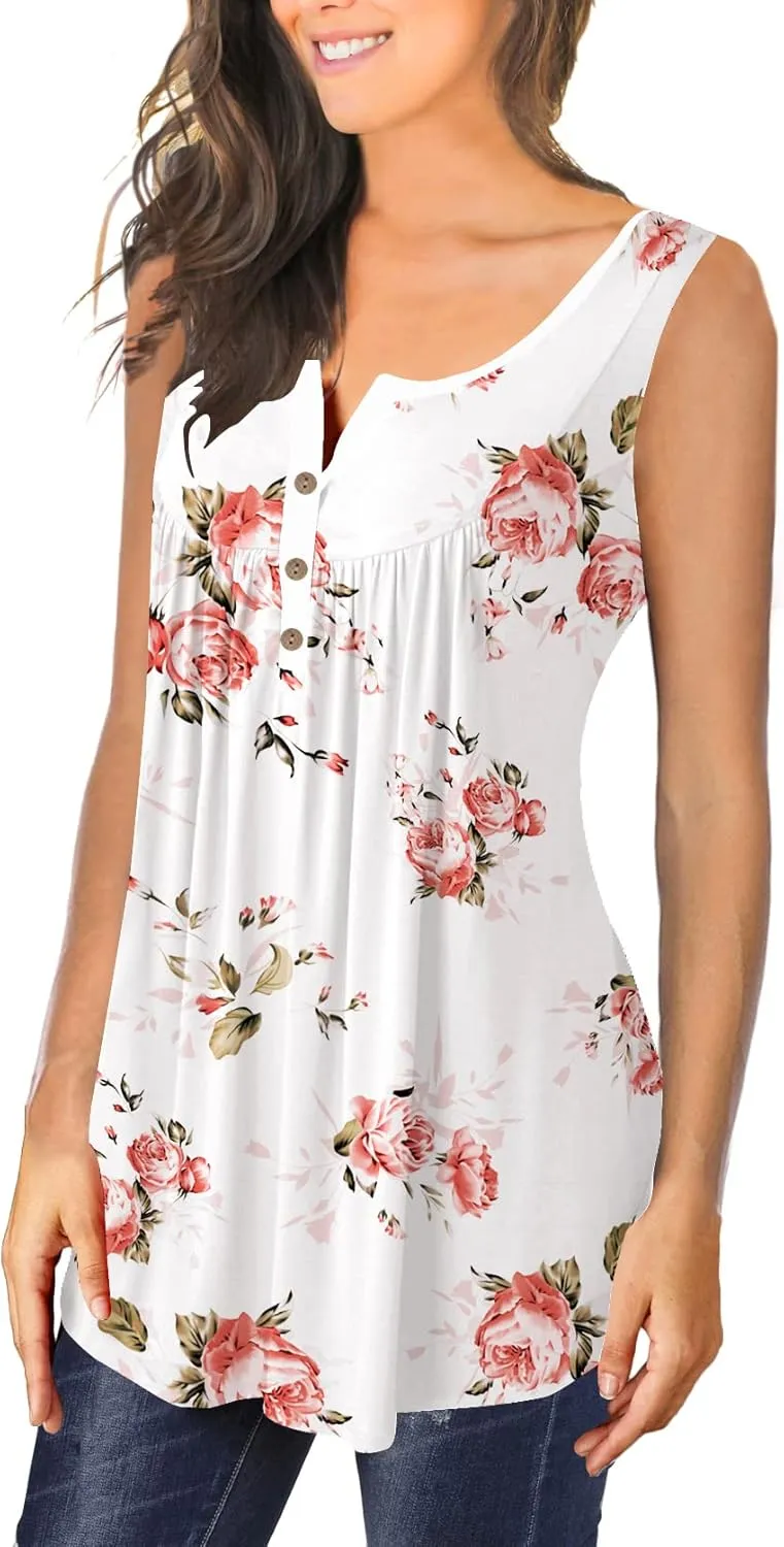 Ulovmi Plus Size Tank Top for Women Sleeveless Tunic Tops to Wear with Leggings