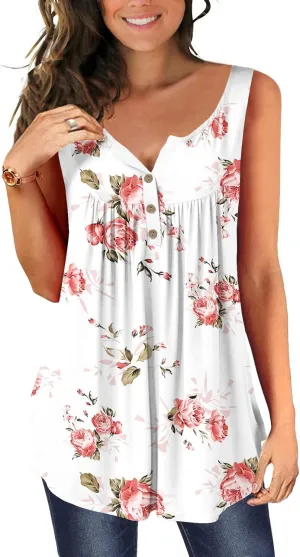 Ulovmi Plus Size Tank Top for Women Sleeveless Tunic Tops to Wear with Leggings