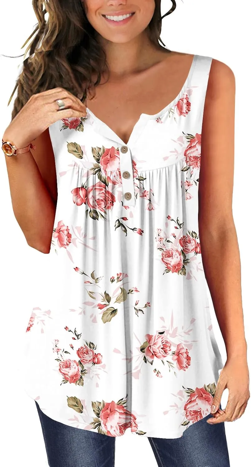 Ulovmi Plus Size Tank Top for Women Sleeveless Tunic Tops to Wear with Leggings