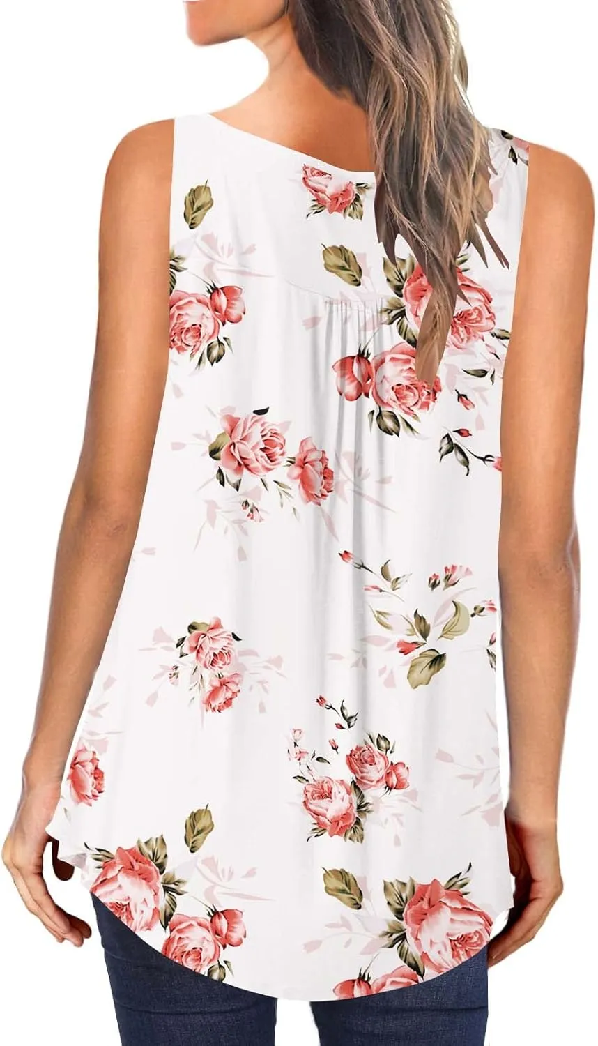 Ulovmi Plus Size Tank Top for Women Sleeveless Tunic Tops to Wear with Leggings