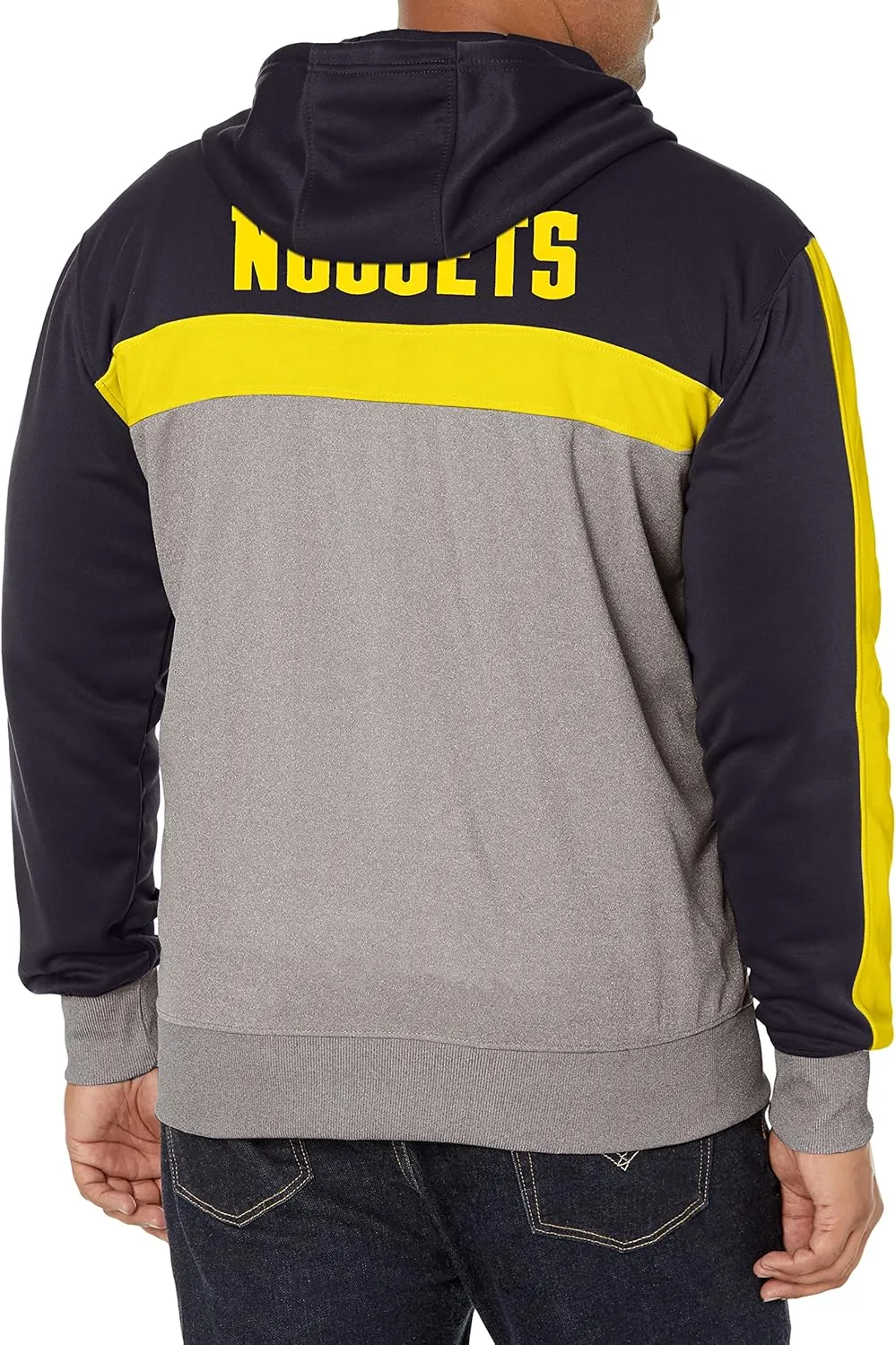 Ultra Game Adult's NBA Official Contrast Back Cut Full Zip Hoodie Sweatshirt