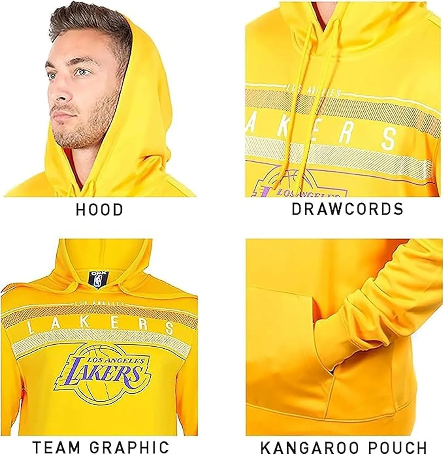 Ultra Game Adults NBA Official Super Soft Midtown Hoodie Pullover Sweatshirt