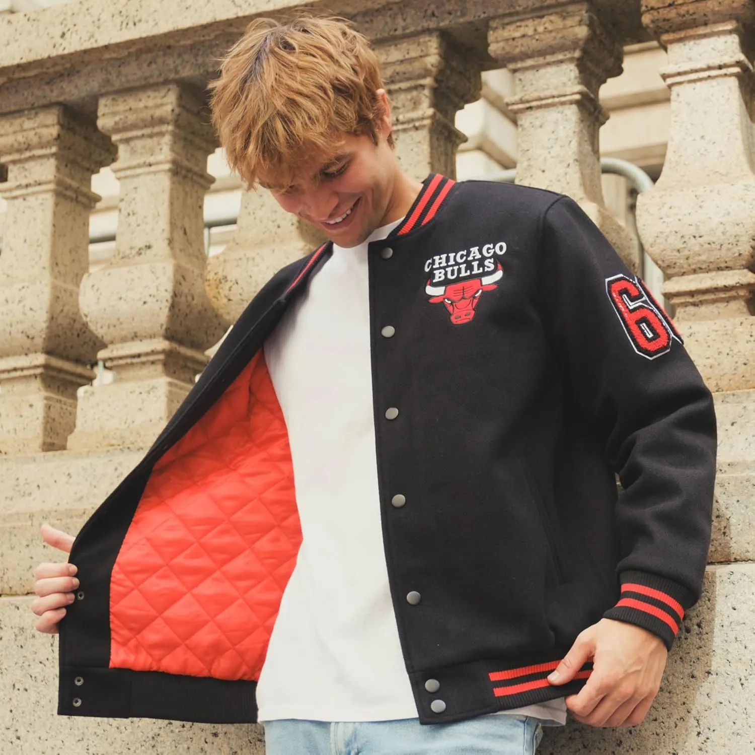 Ultra Game Men's NBA Official Game Time Varsity Jacket