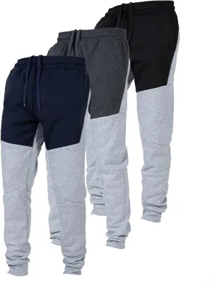 Ultra Performance 3 Pack Fleece Active Tech Joggers for Men, Mens Sweatpants with Zipper Pockets