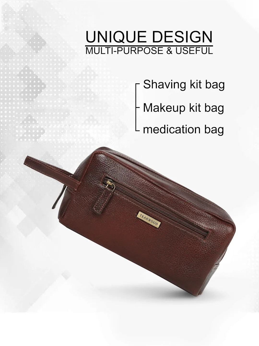Unisex Leather Travel Toiletry Kit