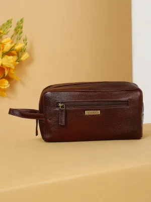 Unisex Leather Travel Toiletry Kit