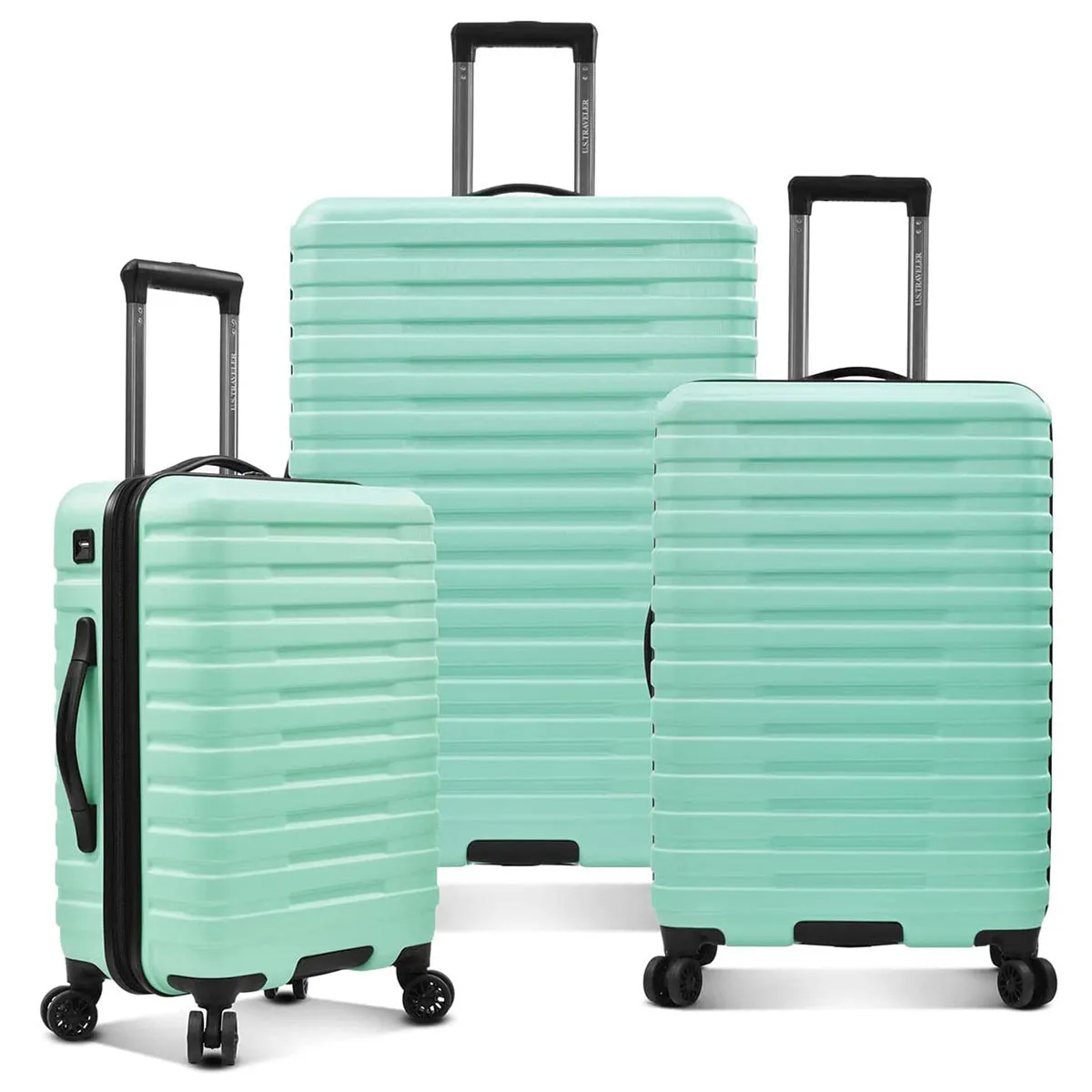 U.S. Traveler Boren Hardside Spinner Luggage With Aluminum Handle, 3-Piece Set