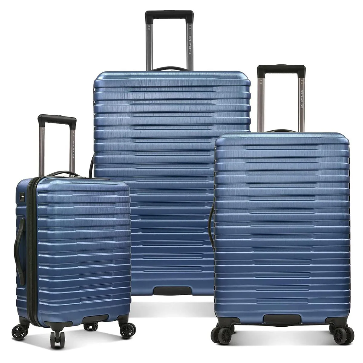 U.S. Traveler Boren Hardside Spinner Luggage With Aluminum Handle, 3-Piece Set