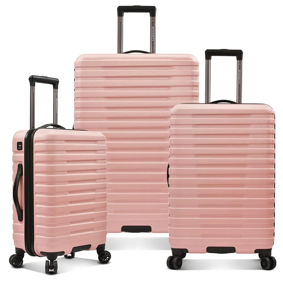 U.S. Traveler Boren Hardside Spinner Luggage With Aluminum Handle, 3-Piece Set