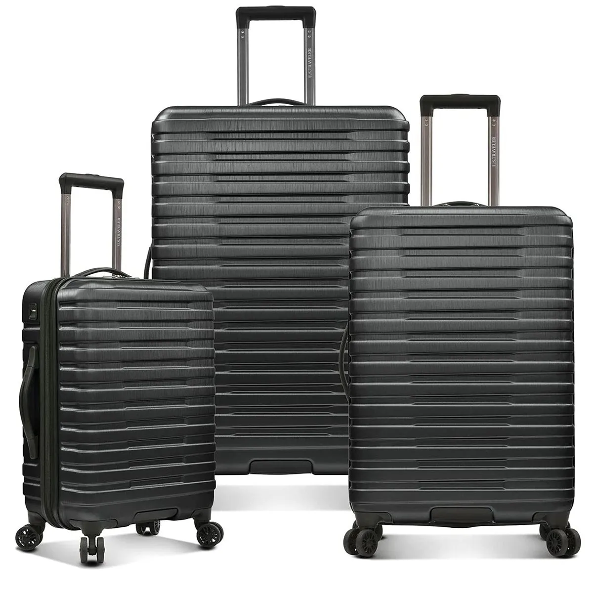 U.S. Traveler Boren Hardside Spinner Luggage With Aluminum Handle, 3-Piece Set