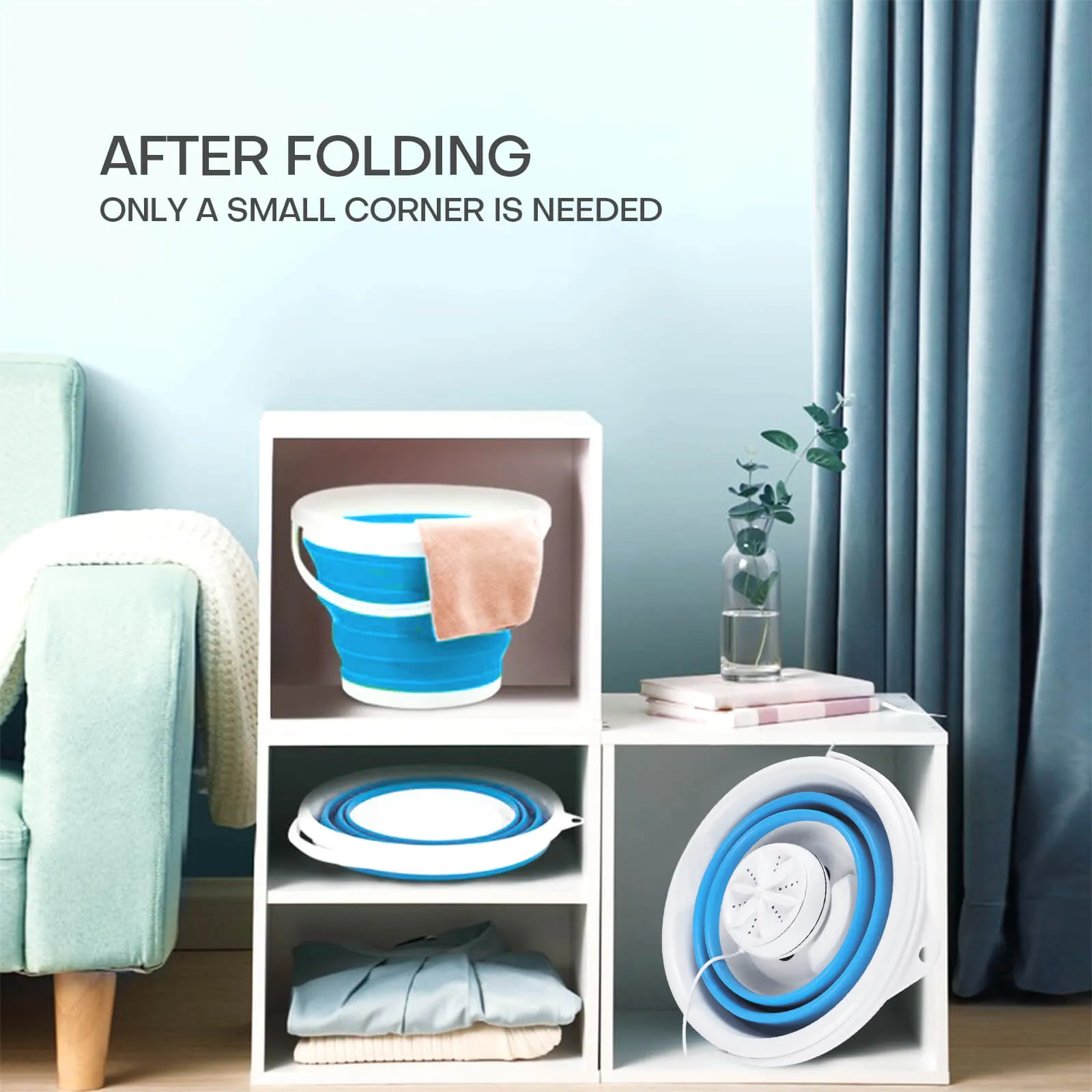USB Portable Washing Machine Mini Folding Ultrasonic Tub
