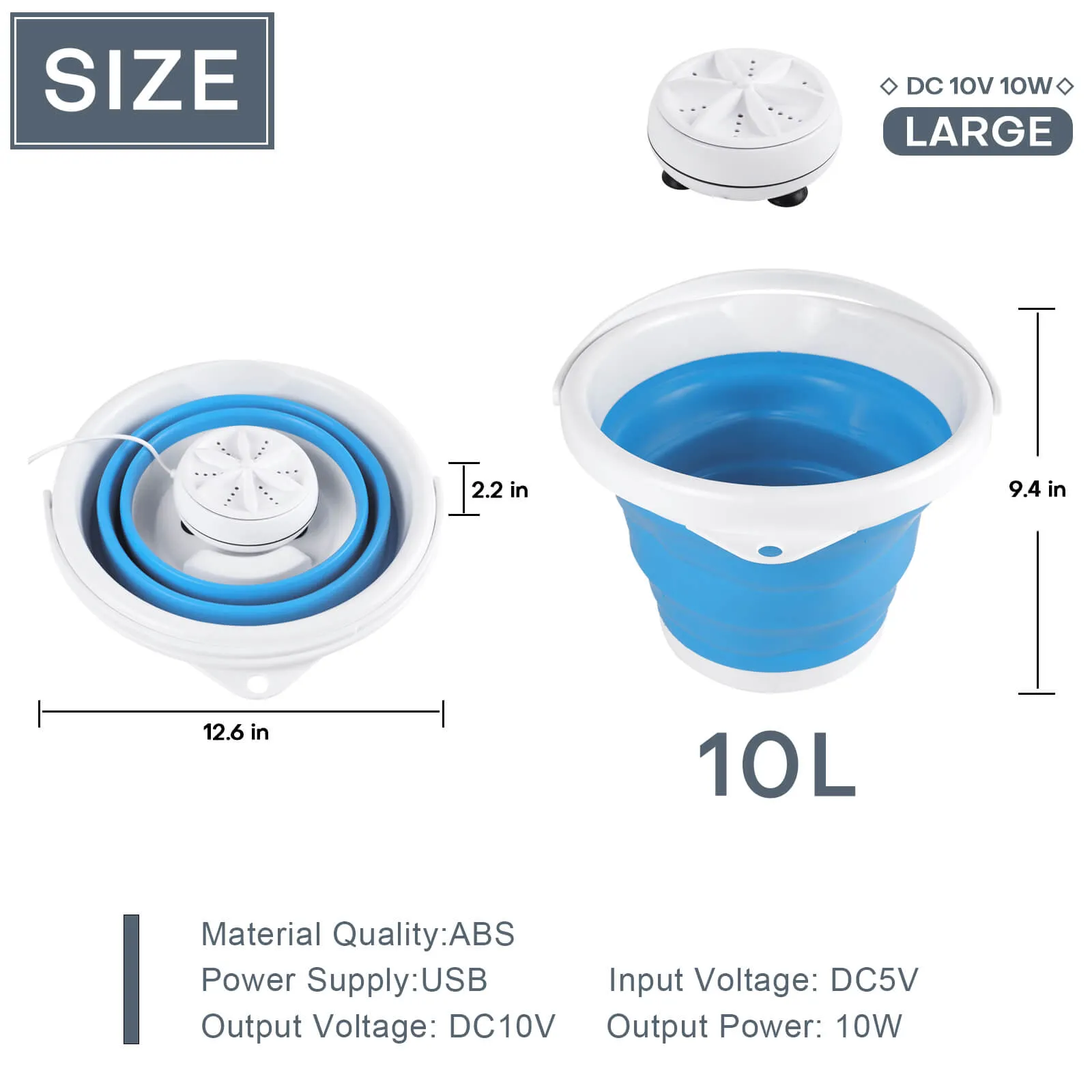 USB Portable Washing Machine Mini Folding Ultrasonic Tub
