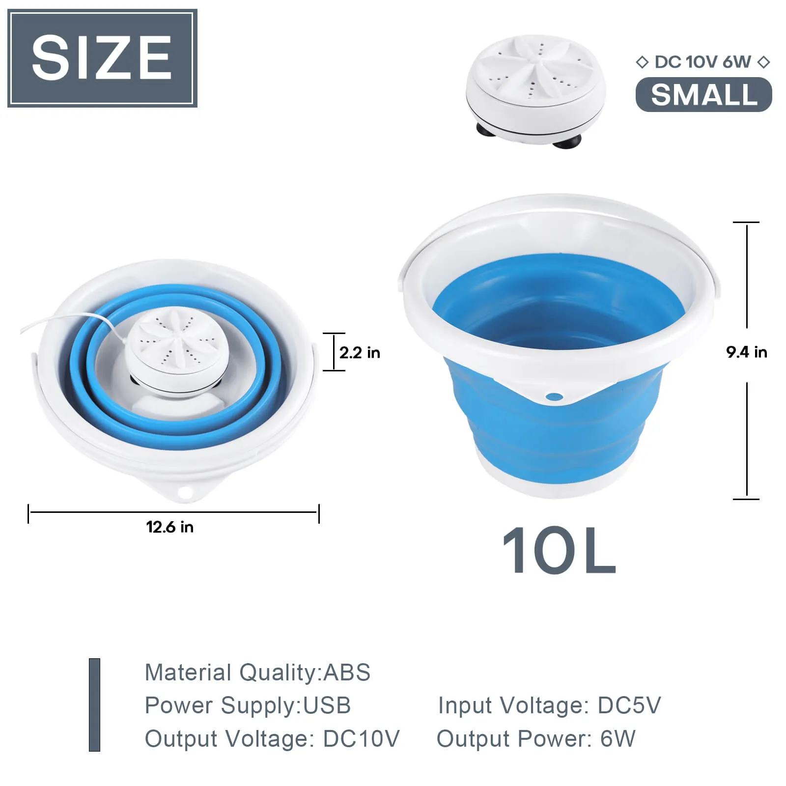 USB Portable Washing Machine Mini Folding Ultrasonic Tub