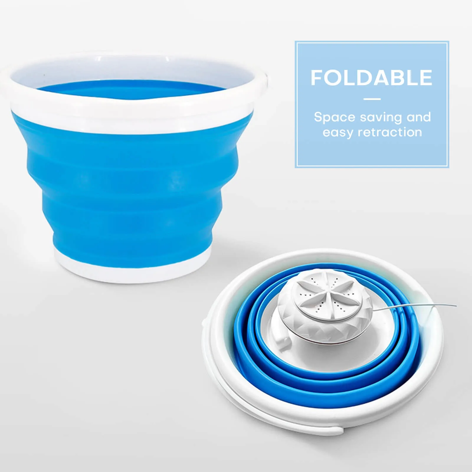USB Portable Washing Machine Mini Folding Ultrasonic Tub