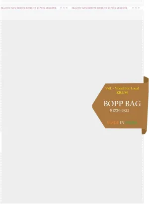 V4L Plastic Seal Self Adhesive Packing Clear Bag Transparent Pouches for Garments Clothes Saree Shirt Size 9X12 Pack of 50