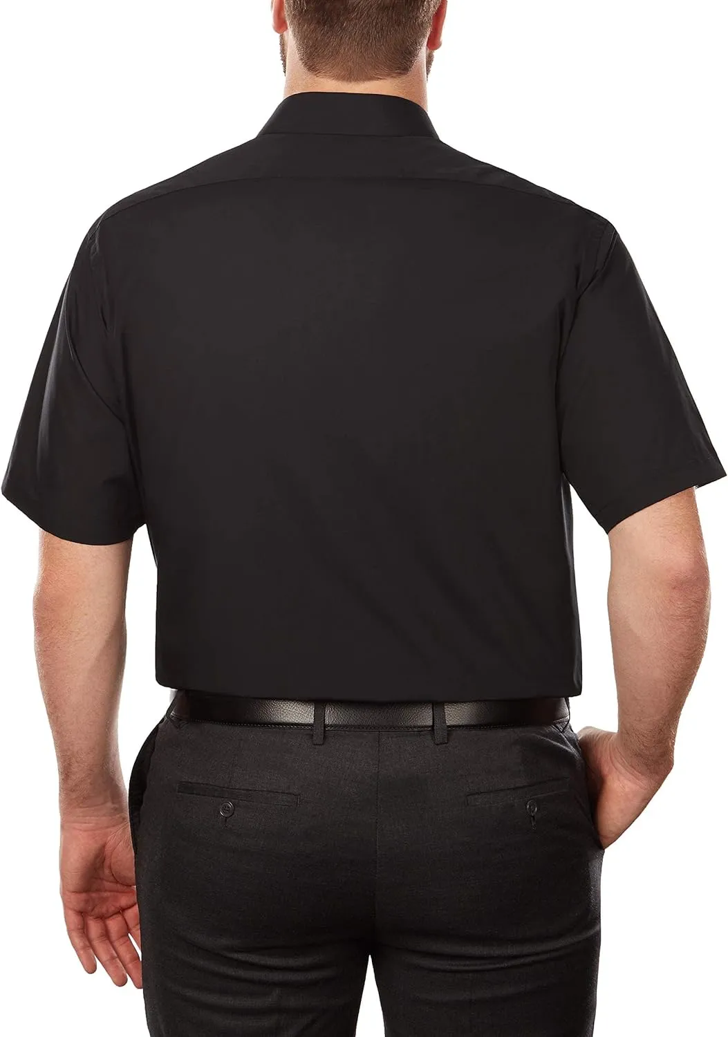 Van Heusen Men's Big Fit Short Sleeve Dress Shirts Poplin Solid (Big and Tall)