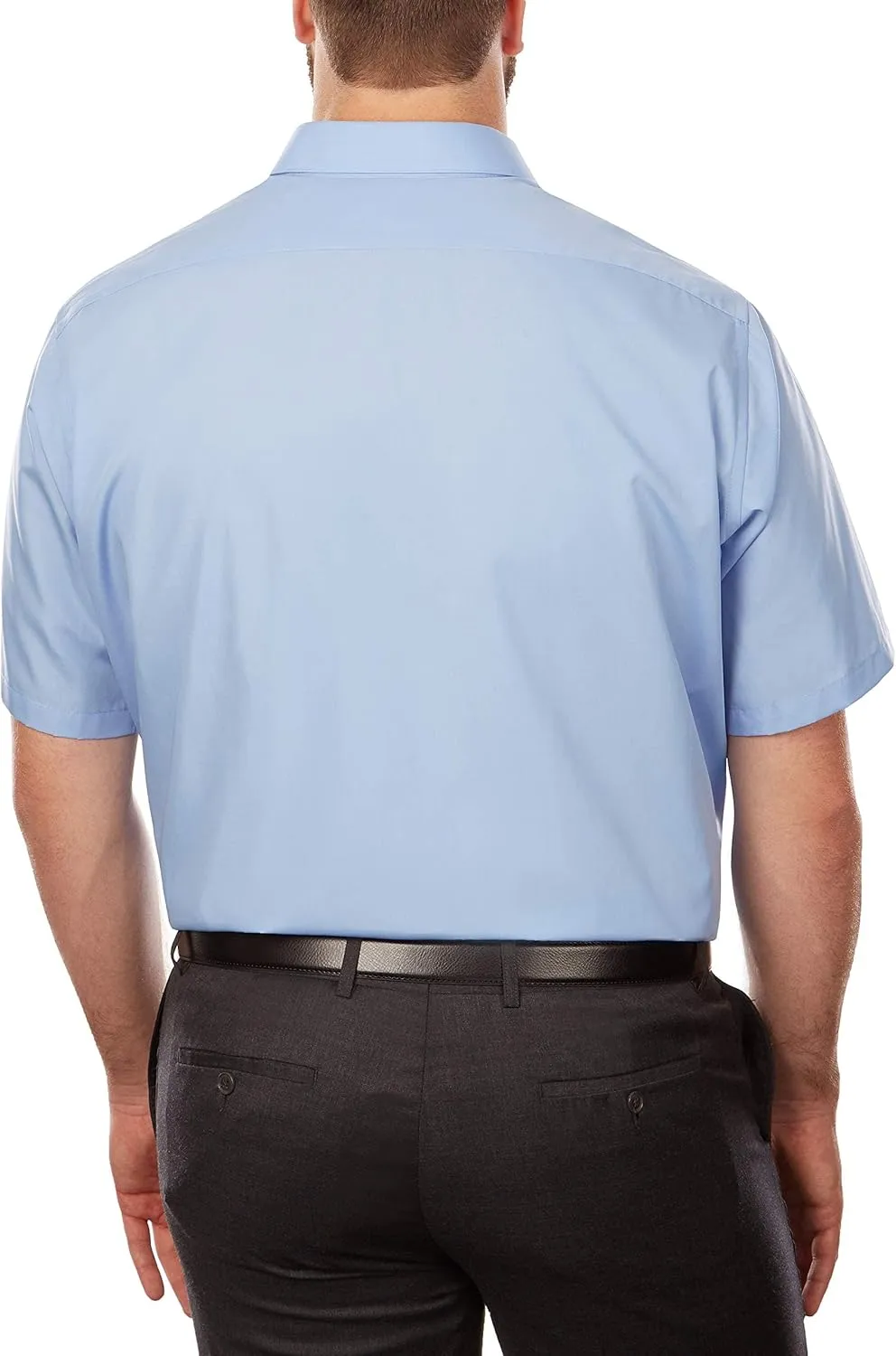 Van Heusen Men's Big Fit Short Sleeve Dress Shirts Poplin Solid (Big and Tall)