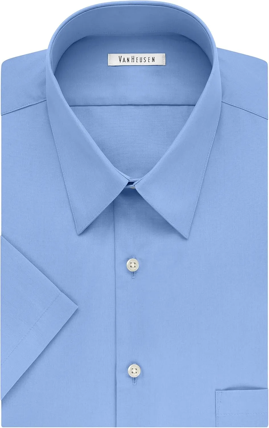 Van Heusen Men's Big Fit Short Sleeve Dress Shirts Poplin Solid (Big and Tall)