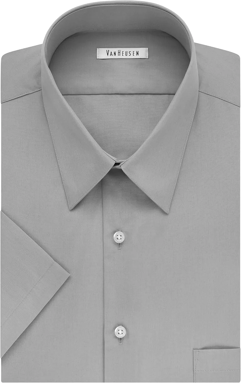 Van Heusen Men's Big Fit Short Sleeve Dress Shirts Poplin Solid (Big and Tall)