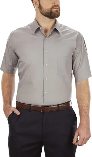 Van Heusen Men's Big Fit Short Sleeve Dress Shirts Poplin Solid (Big and Tall)