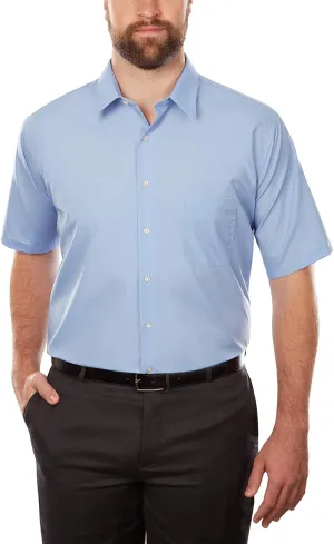 Van Heusen Men's Big Fit Short Sleeve Dress Shirts Poplin Solid (Big and Tall)