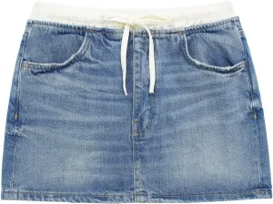 VCM Y2k Skirt Jean Skirts for Women Denim Cute Mini Skirt with Pockets High Waisted Skirt Drawstring Skirt Trendy Skirt (Blue,M,Medium)