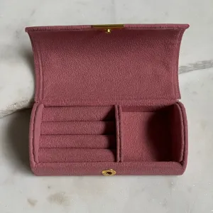 VELVET JEWELRY PURSE ORGANIZER - Pink