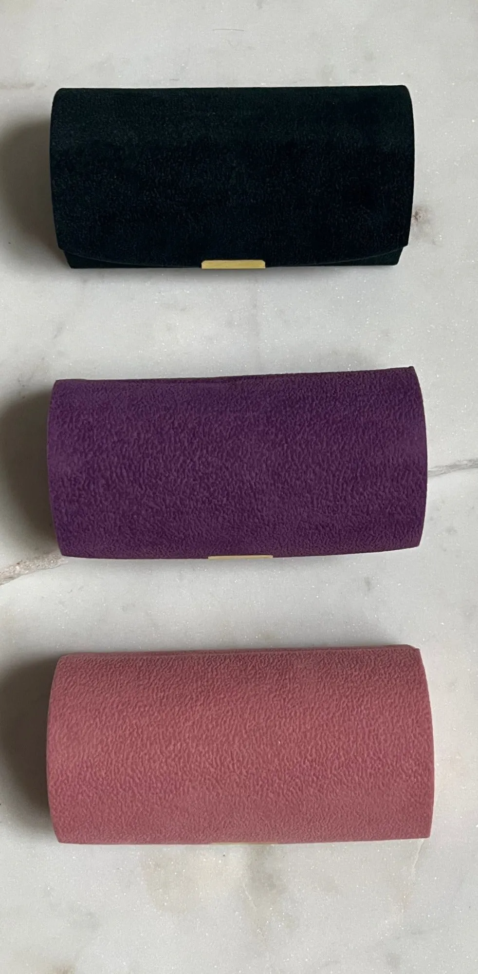 VELVET JEWELRY PURSE ORGANIZER - Pink