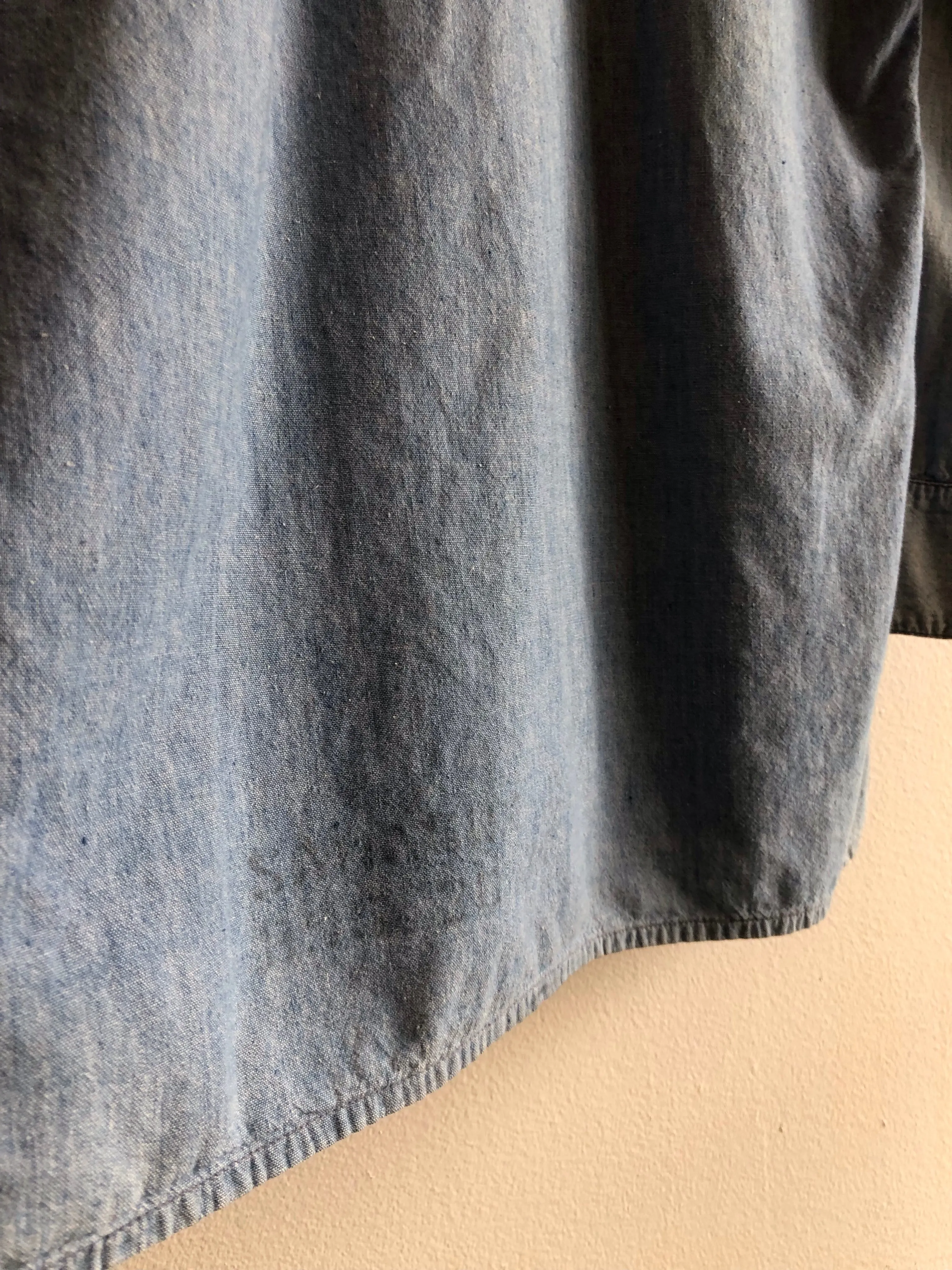 Vintage 1940s WWII Era Selvedge Chambray Button Up Shirt