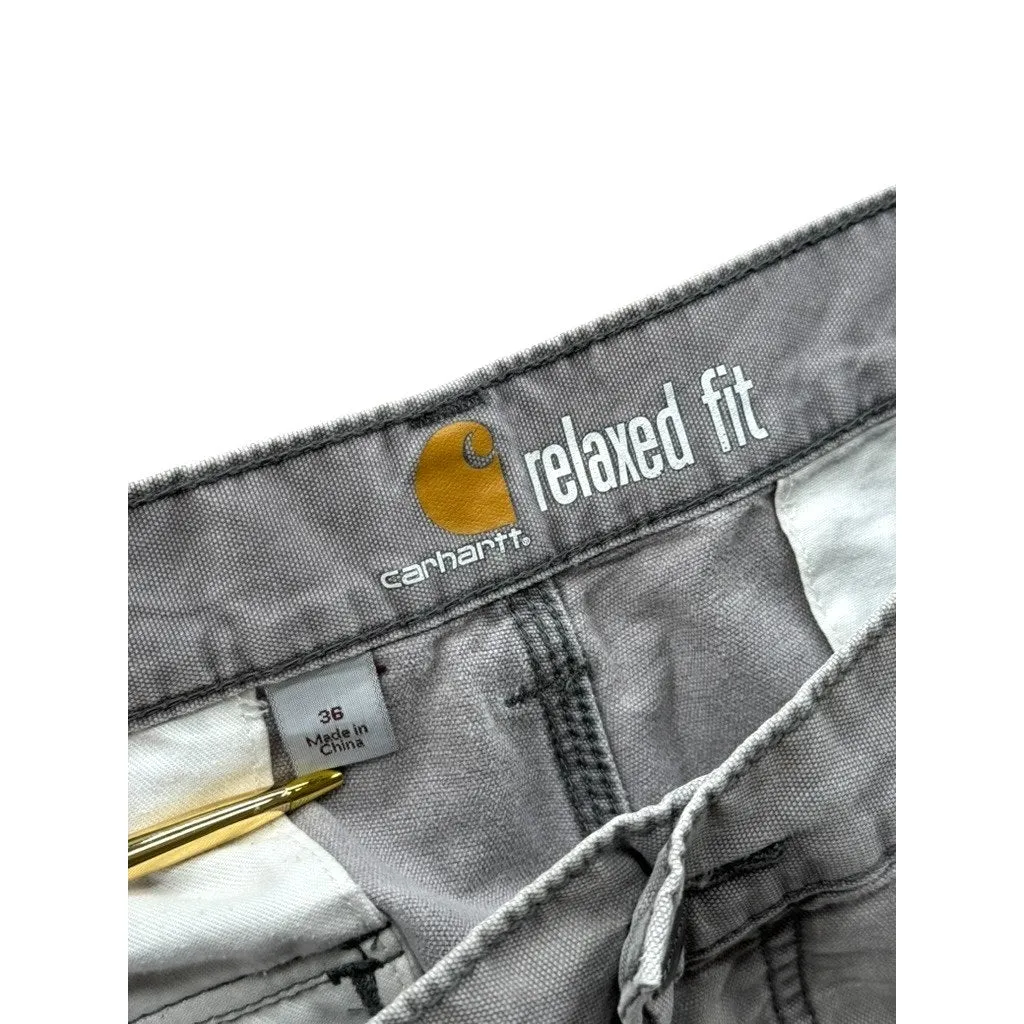 Vintage Carhartt Distressed Relaxed Fit Navy Cargo Shorts 36W