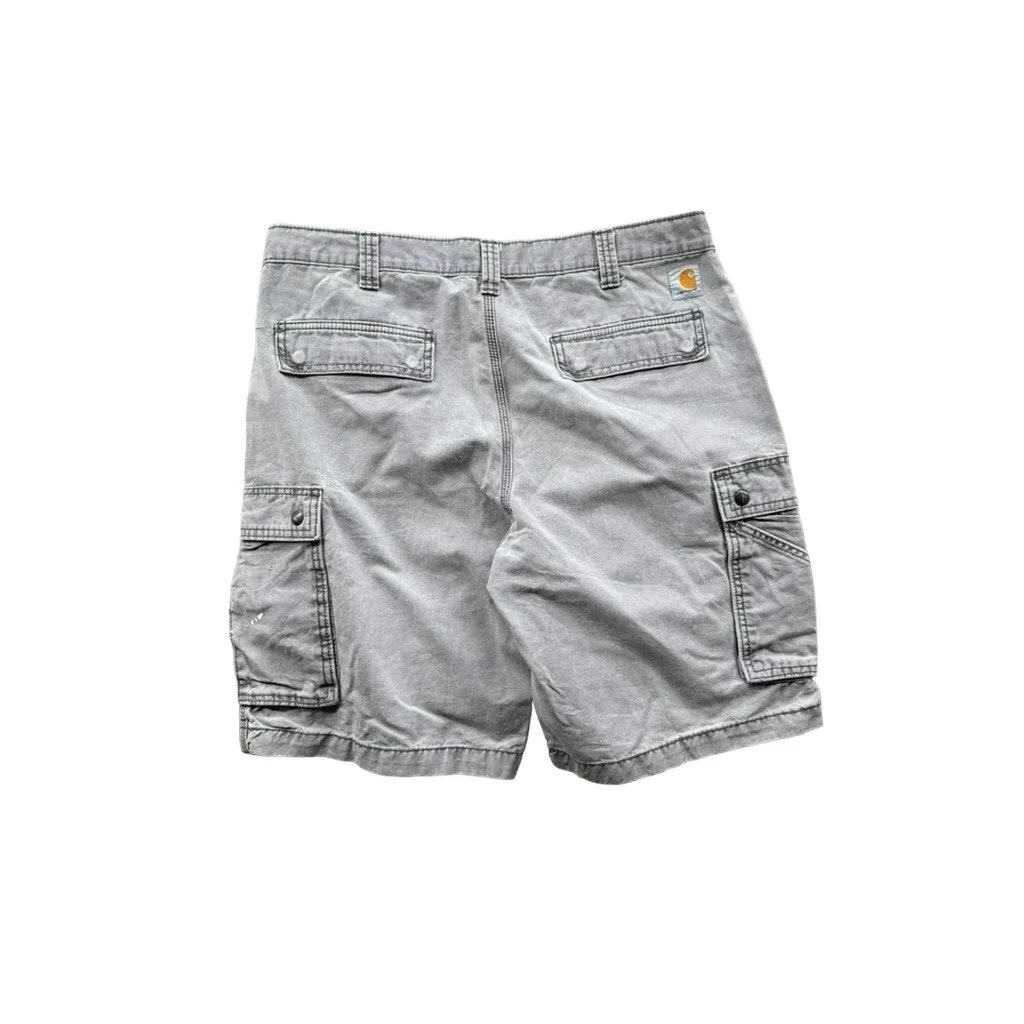 Vintage Carhartt Distressed Relaxed Fit Navy Cargo Shorts 36W