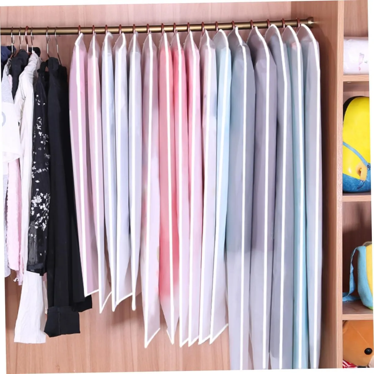 Wakauto Peva Garment Bag Xl Clear Transparent Clothes Cover for Suits Shirts Coats Storage for Home Travel