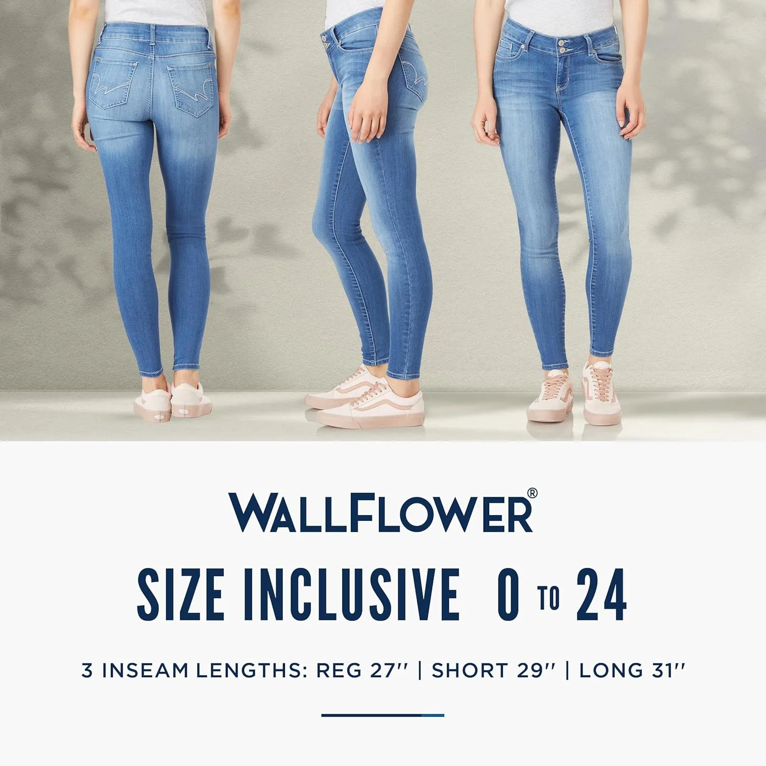 WallFlower Women's Ultra Fit Mid-Rise Insta Soft Denim Juniors Jeans (Also Available in Plus Sizes)