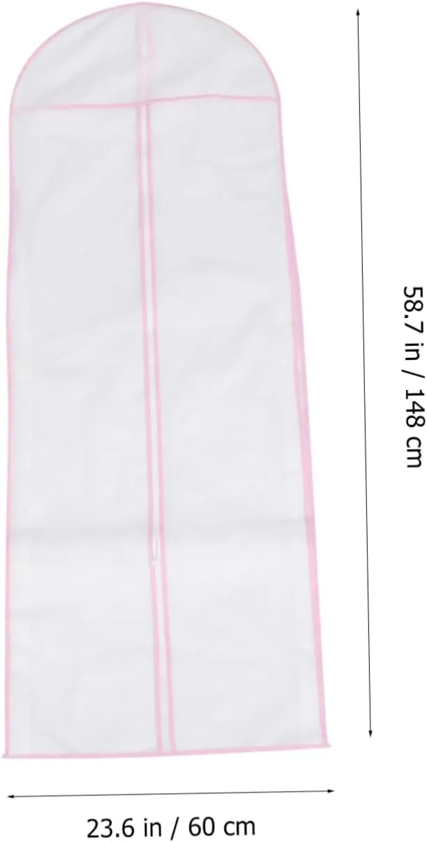 Wedding Dress Cover Nonwoven Bridal Bag Garment Bag Gown 150cm Long Soft Scratch-