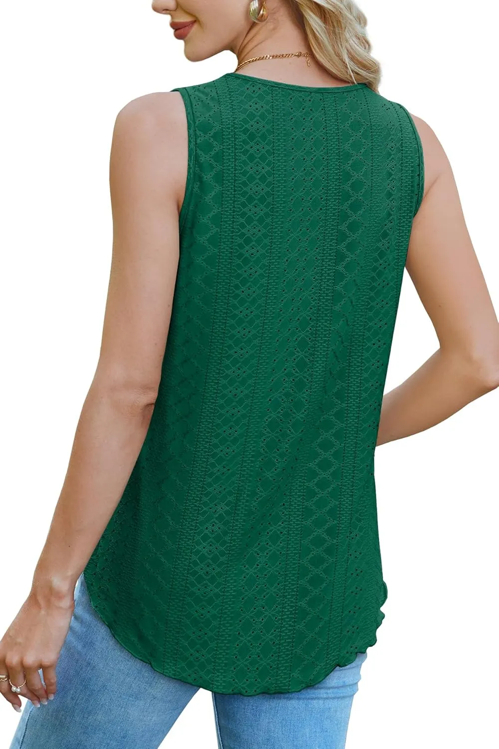 WEESO Womens Tank Tops Square Neck Sleeveless Beach Vacation Clothes Loose Fit Casual Summer Tops