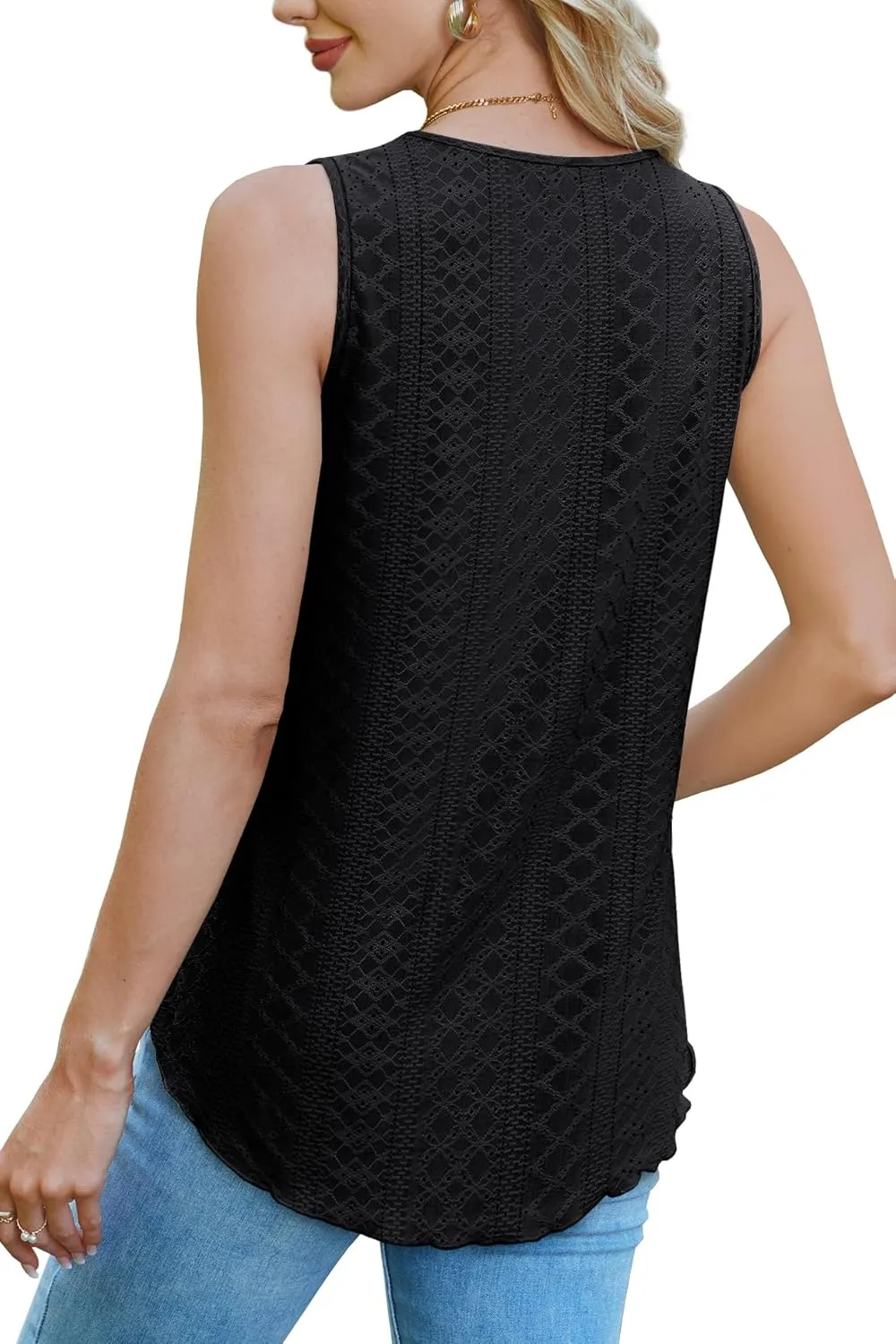 WEESO Womens Tank Tops Square Neck Sleeveless Beach Vacation Clothes Loose Fit Casual Summer Tops