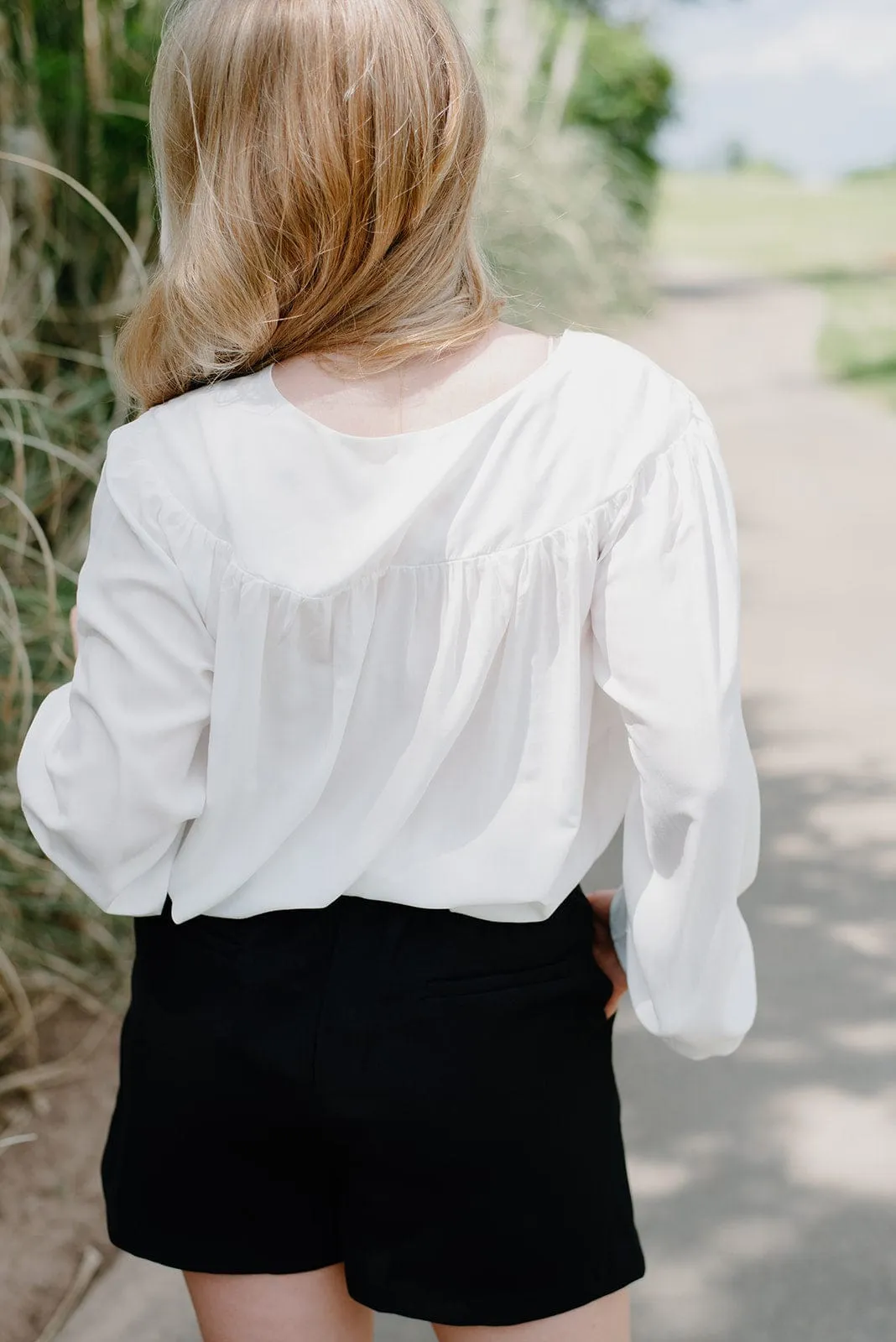White Button Down Flowy Blouse