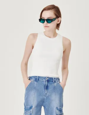 White Racer Knit Camisole