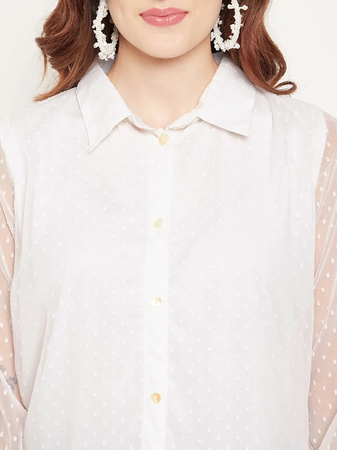White Shirt Collar Tunic