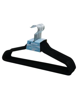 Whitmor Spacemaker Suit Hangers Set of 15 Black