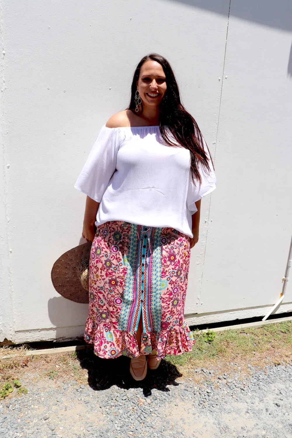 Wing On Or Off the Shoulders Top In White