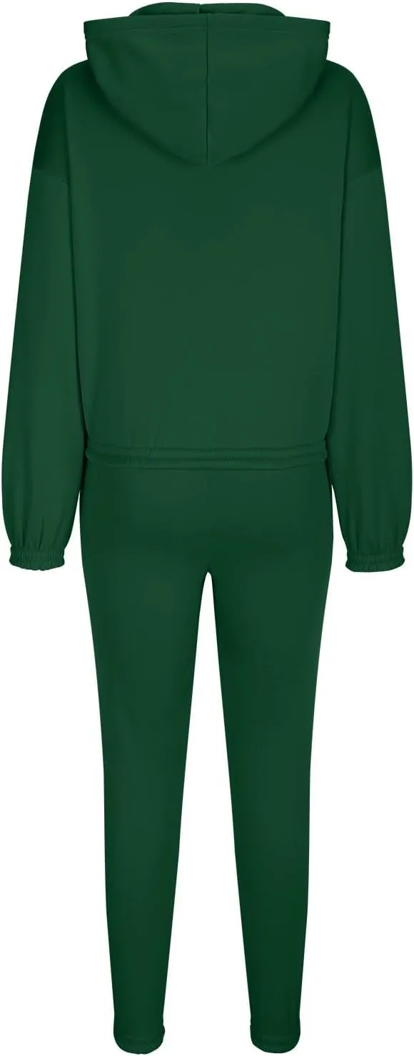 Women 2 Piece Outfits Lounge Hoodie Sweatsuit Sets Oversized Sweatshirt Fall Joogers Sweatpants with Pockets