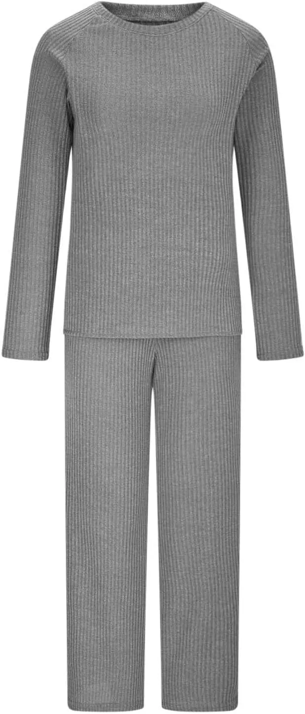Women 2 Piece Outfits Oversized Long Sleeve Cable Knit Pullover Sweater Top Wide Leg Pants Matching Set