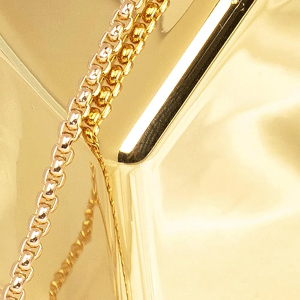 Women Acrylic Clutch Purse Unique Metallic Irregular Box Evening Bag Chain Shoulder Bag For Wedding Cocktail Party 2025