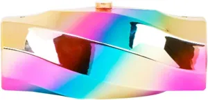 Women Acrylic Clutch Purse Unique Metallic Irregular Box Evening Bag Chain Shoulder Bag For Wedding Cocktail Party 2025