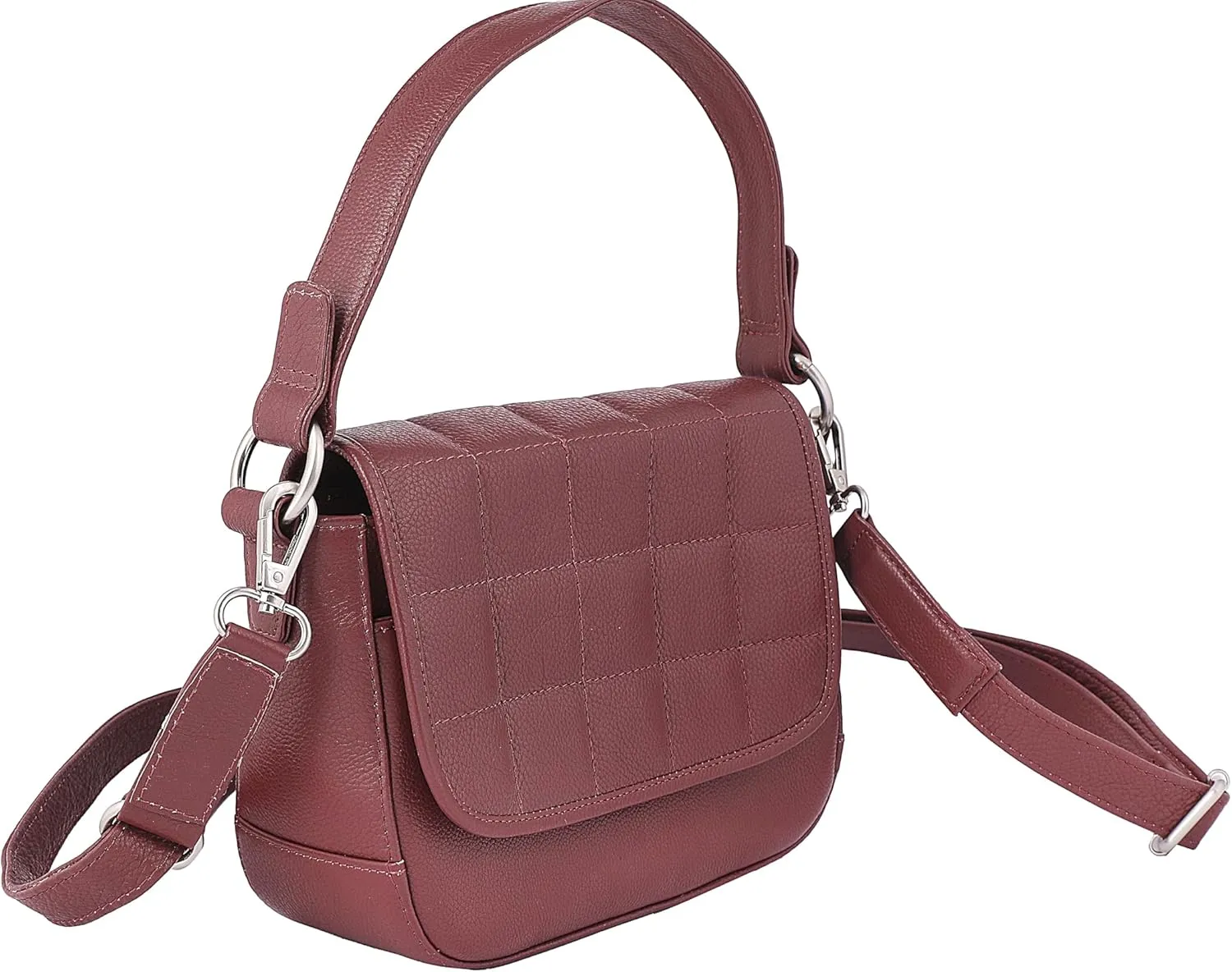 Women Crossbody Bag Leather Shoulder Bag Top Handle Satchel Medium Purse for Ladies