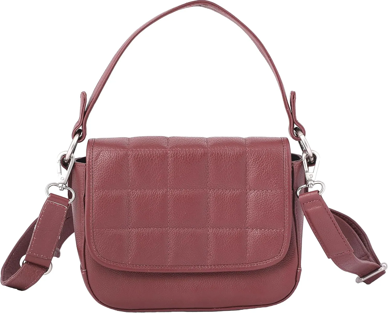 Women Crossbody Bag Leather Shoulder Bag Top Handle Satchel Medium Purse for Ladies