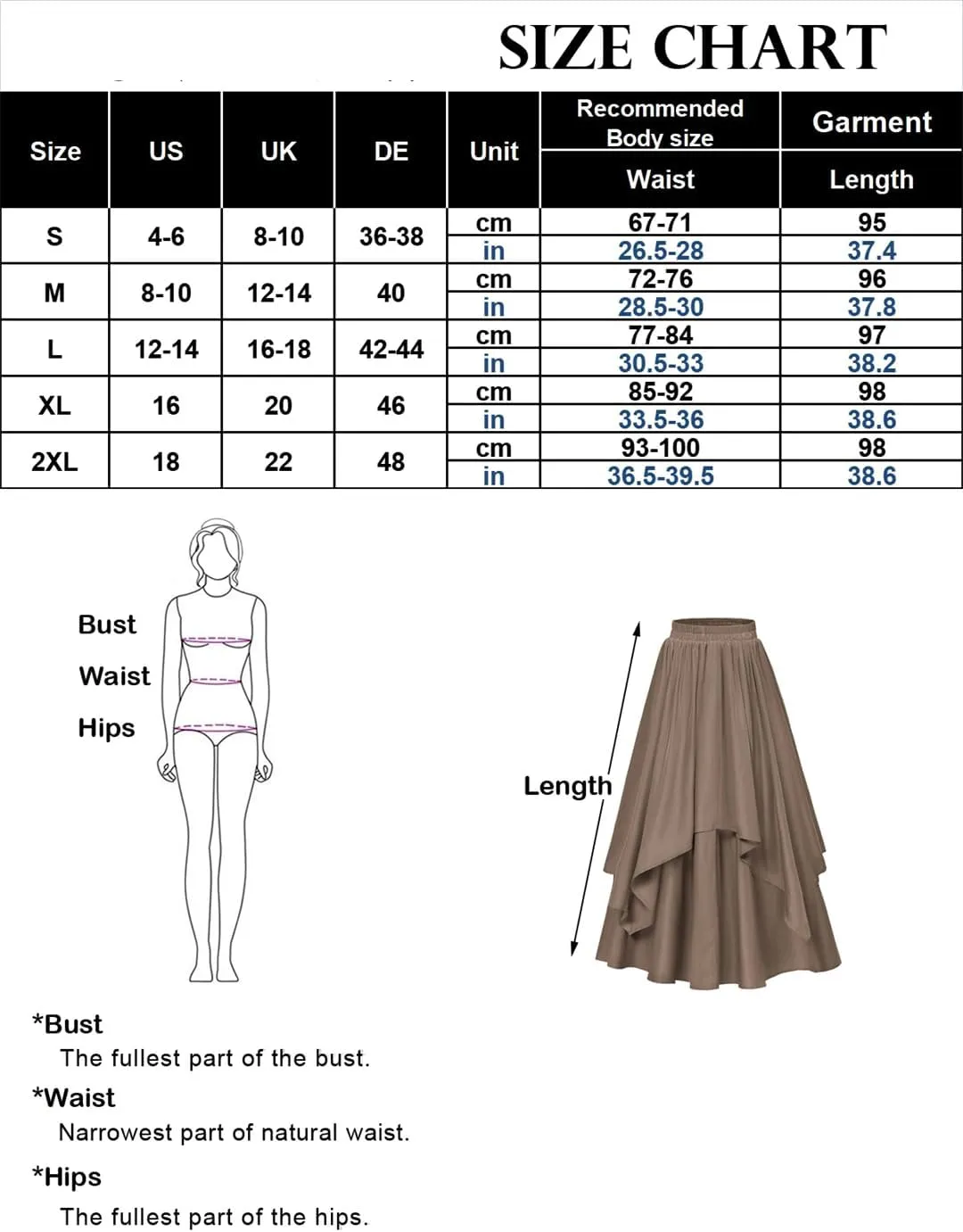 Women High Waisted Vintage Dual-Layer Long Swing Skirt Elastic Waist Loose A-Line Maxi Skirt
